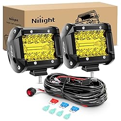 Nilight 2PC 4Inch Yellow Led Pods Triple Row 60W