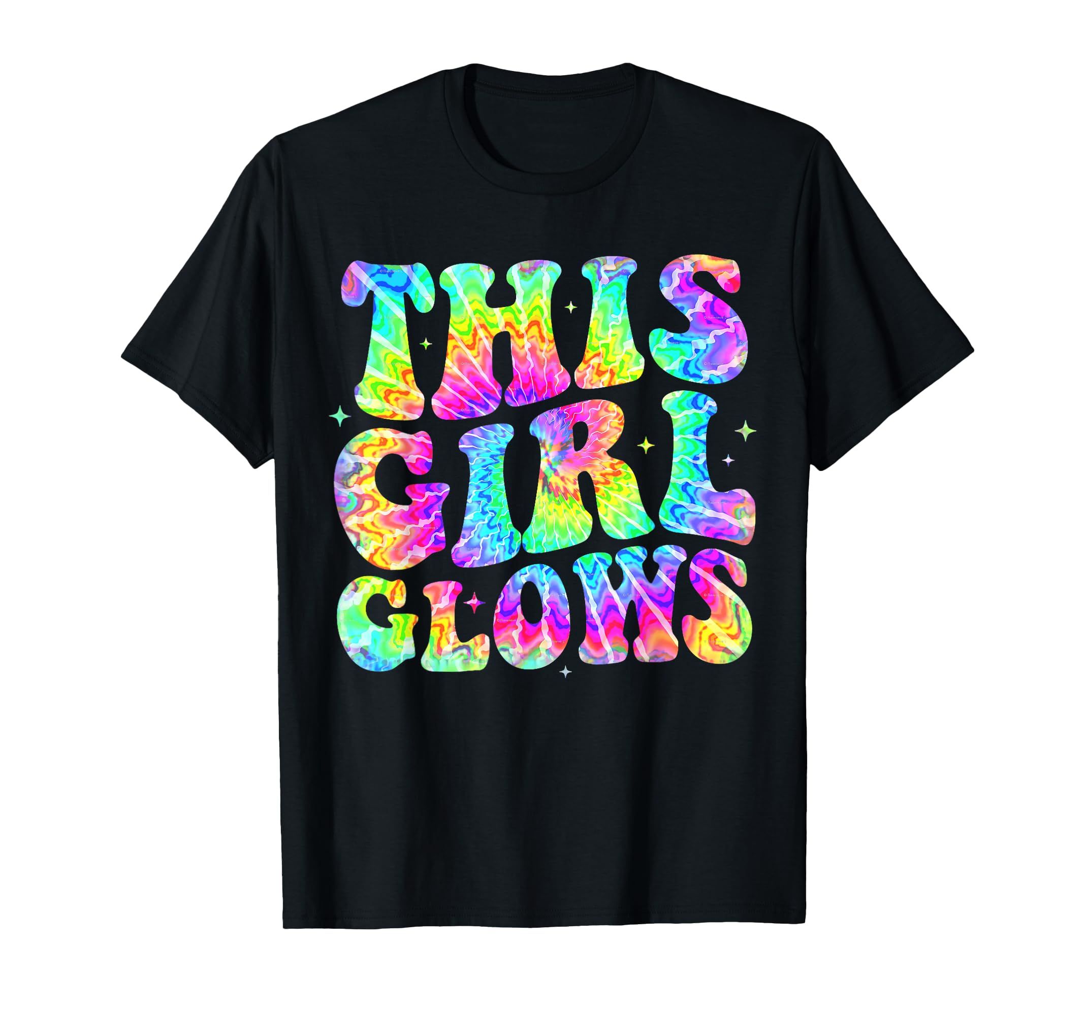 Photo 1 of *WHITE* Funny Women Girl Tie Dye This Girl Glows 80's 90's T-Shirt
