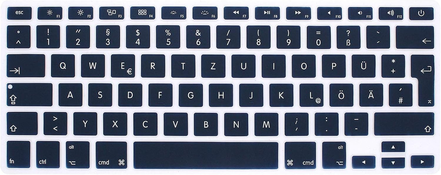 MMDW EU/UK German Language Keyboard Cover for Macbook Pro 13 Inch,15 Inch(with or without Retina Display