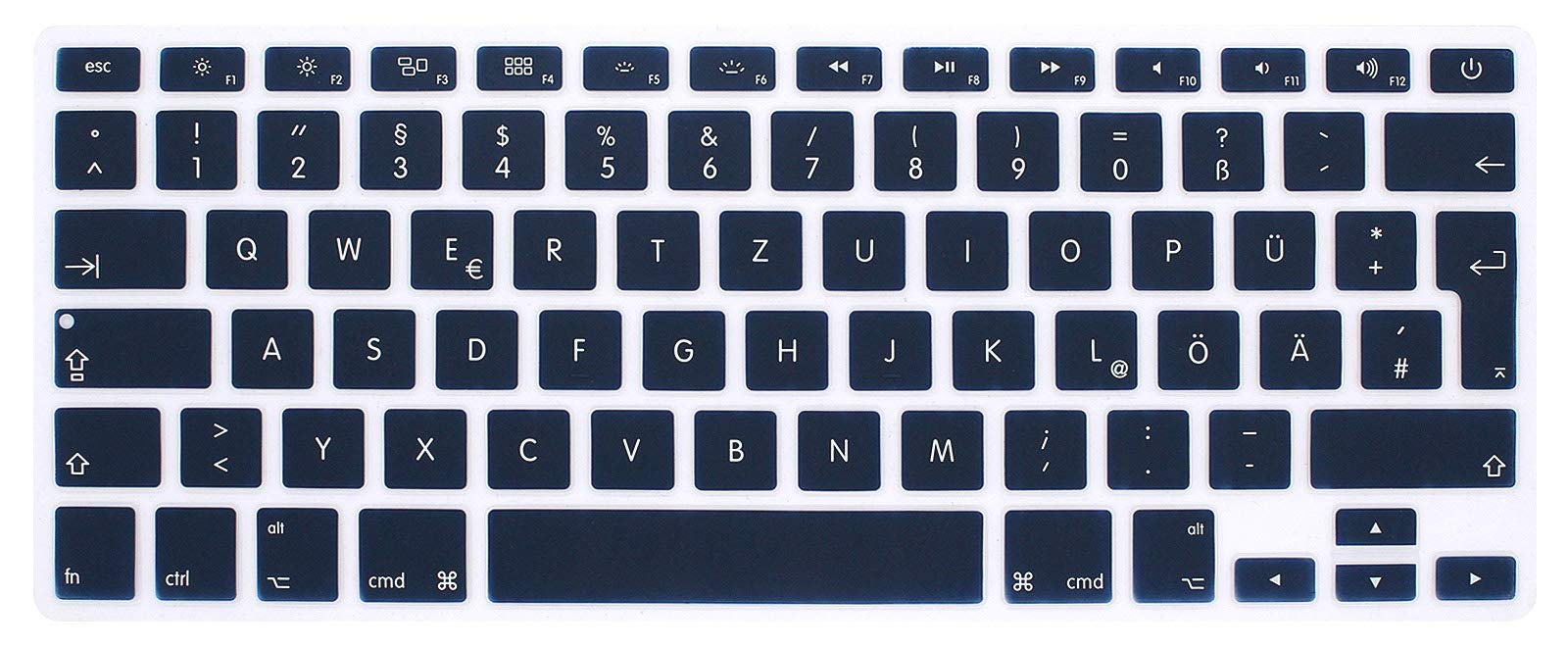 MMDW EU/UK German Language Keyboard Cover for Macbook Pro 13 Inch,15 Inch(with or without Retina Display, 2015 or Older Version)for Macbook Old Air 13 Inch EU Keyboard Layout Silicone Skin-Peony Blue