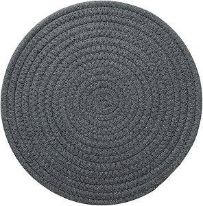 FUNLAVIE Hot Pads Trivits for Table Pure Cotton Thread Weave Round Hot Pot Holders for Cooking Diameter 11.8 Inches