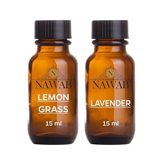NAWAB Essential Aroma Diffuser Oil (Lemongrass & lavender - 15ml Each)