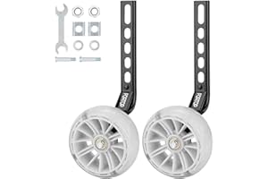FORTOP Bike Training Wheels, Pair of Heavy Duty Rear with Stabilizers Mounted Kit for Kids Boy Girls Bikes of Single Speed Bicycle with 12 14 16 18 20 Inch (Heavy Duty White, 12IN-20IN)