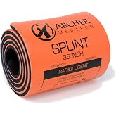Archer MedTech Moldable First Aid Splint, 36 x 4.25 Inch | Padded aluminum core, waterproof, washable and radiolucent; cuts to fit arms, legs, wrists or ankles for immobilization