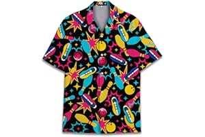 ACEPRINTS Funny Hawaiian Shirt for Men Casual Summer Shirt for Men Short Sleeve Button Down Shirt