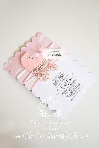 Amazon Com Baby Shower Invitation Handmade Baby Shower Invitation Stroller Handmade Invitation Boy Or Girl Handmade Invitation Set Of 5 Invitations Handmade