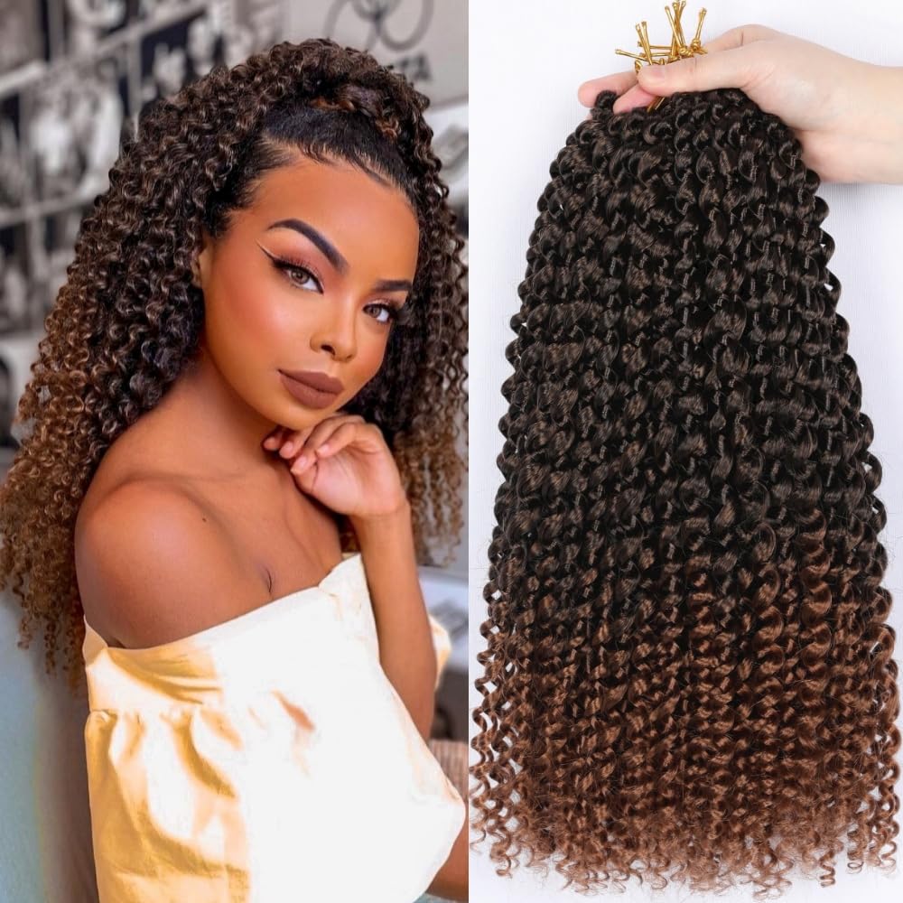 Passion Twist Hair, 7 Packs 12Inch Crochet Braids Water Wave Crochet Hair for Long Bohemian YDDM Synthetic Passion Twists Braiding Extensions T1B-30#
