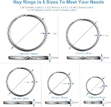 YHYZ Split Key Ring Circle Assorted 5 Sizes Metal Round Keyring Durable view 2