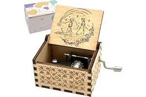 Pursuestar HowlMoving Castle-Merry Go Round of Life Wood Music Box, Hand Crank Vintage Engraved Musical Gift for Anime Fans G