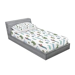 Ambesonne Cactus Fitted Sheet & Pillow Sham