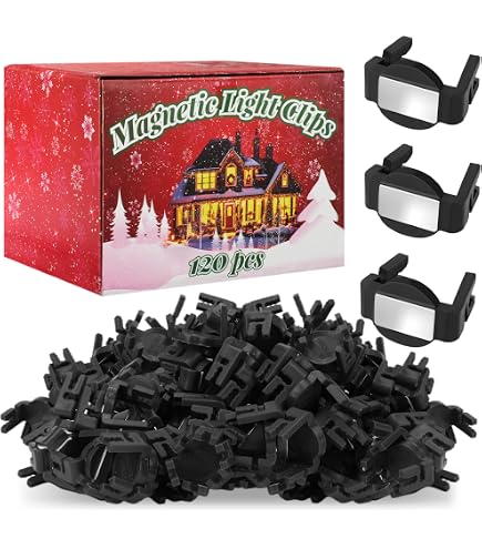 120 Magnetische Weihnachtslicht-Clips Für C9-Sockel – Transparent, Für Dachrinne, Zaun & Außendekoration