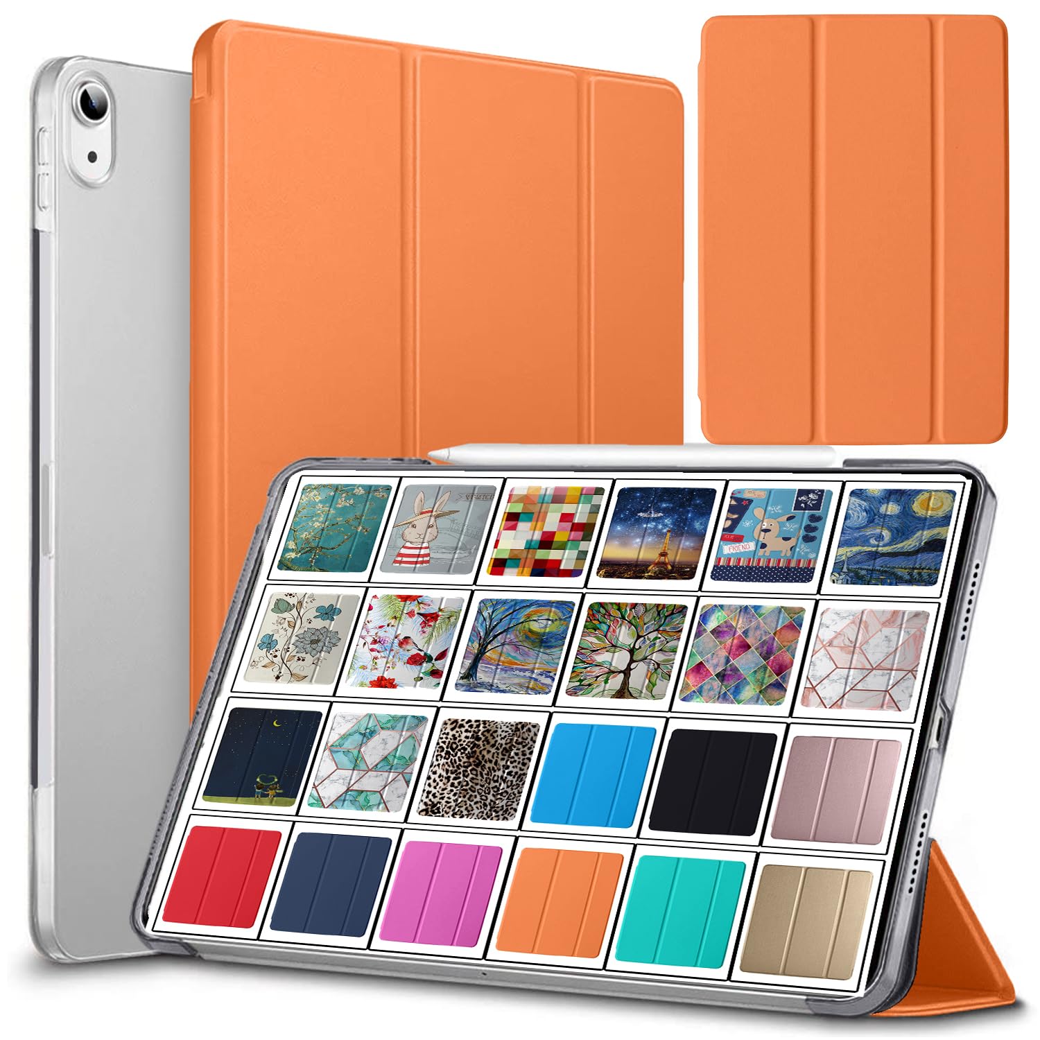 DuraSafe Cases for iPad 10.9 inch 10th Generation 2022 PC Case A2696 A2757 A2777 MPQ13B/A MPQ33B/A MPQ03B/A MPQ23B/A MPQ93B/A MPQC3B/A MPQ83B/A MPQA3B/A MQ6K3B/A MQ6L3B/A - Orange — image 1