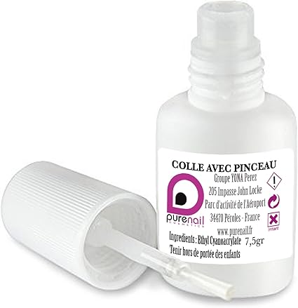 Colle Avec Pinceau Pour Les Faux Ongles 75 Gr Amazonfr