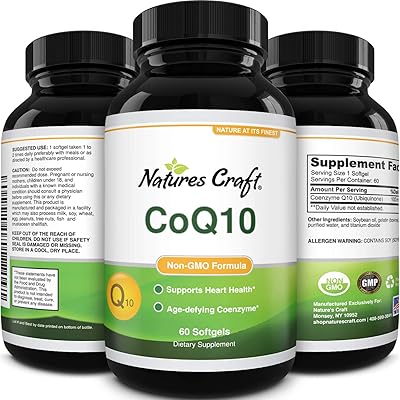 CoQ10 100mg Softgels Antioxidant Supplement - Coenzyme Q10 100mg Energy Pills for Anti Aging Skin Care and Heart Health - CoQ10 Supplement for Fertility Support Sugar Balance and Brain Booster