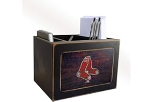 LA AUTO GEAR Red Sox Distressed Team Logo Desktop Organizer with Color
