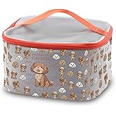 PXTIDY Cavapoo Gift Cavapoo Lover Toiletry Organizer Bag Cavapoo Mom Gift Cavapoo Dog Owner Cosmetic Case Bag, Grey