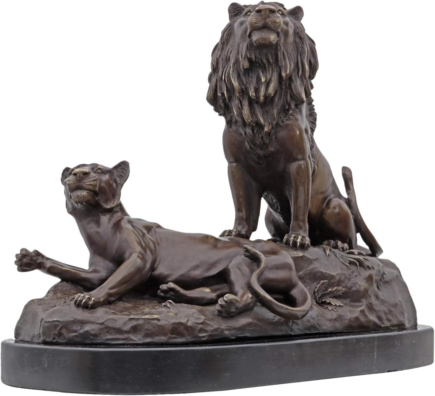 aubaho Statue Lion lionne de Bronze Sculpture Figurine 29cm Amazon.fr