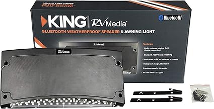 rv media bluetooth weatherproof speaker light