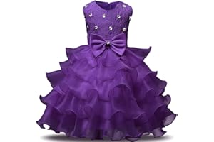 NNJXD Girl Dress Kids Ruffles Lace Party Wedding Dresses