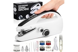 LEETAT Handheld Sewing Machine for Beginners, Easy to Operate and Fast Stitch Suitable for Clothes,Fabrics and Quick Home Repairs for Mom Birthday Valentine's Day Christmas Gifts(White)