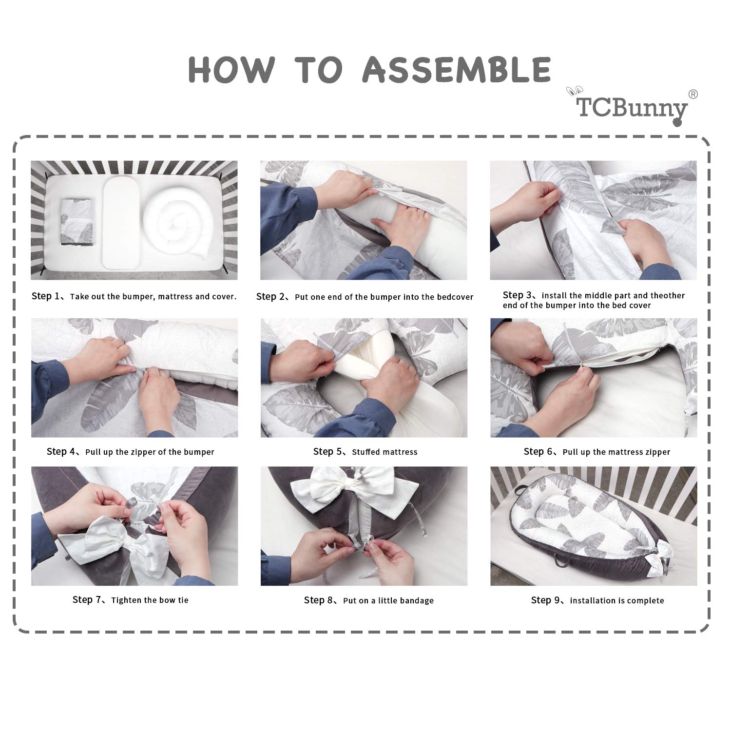 Baby Lounger, Baby Nest Portable Infant Bassinet 100% Cotton Breathable Co-Sleeping Baby Bed (Leaves): Baby