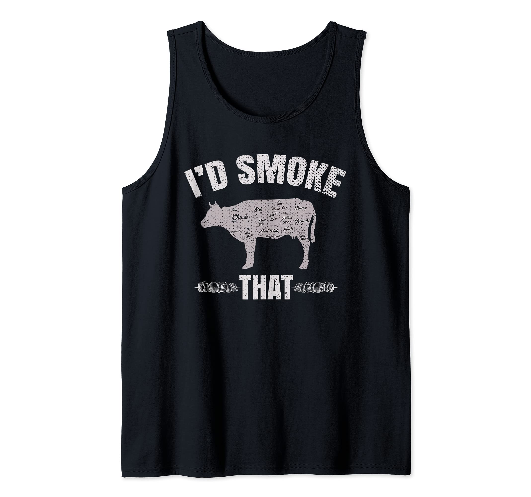 Grilling Smoked BBQ Chef Smoking Meat Steak Funny Barbecue Tank Top
