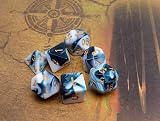 CREEBUY Teal White D&D Dice Set 7-Piece Polyhedral DND D20 D12 D% D10 D8 D6 D4 view 5