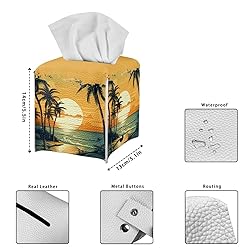 Talayituse Hawaii Sunset Palm Tree Print Tissue Box
