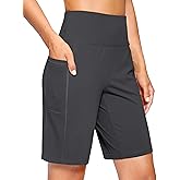G Gradual Women's 7''/9" Bermuda Long Shorts with Pockets High Waisted Athletic Knee Length Shorts for Women Walking