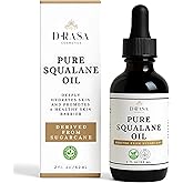 DRASA Cosmetics Pure Squalane Oil Moisturizer with 100% Sugarcane Derived Squalane for Face, Body, Skin and Hair - Face Oil 2 fl. oz.