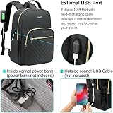 LOVEVOOK Laptop Backpack 15.6 Inch Women Waterproof USB Charging Port Dark Gray view 3