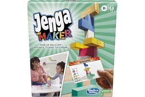 Hasbro Gaming Jenga Maker, Wooden Blocks, Stacking Tower Game, Game for Kids Ages 8 and Up, Game for 2-6 Players, Play in Tea