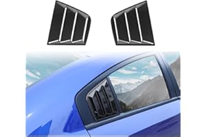 JWWY for Charge Rear Window Blinds Shades Louvers Shutters Cover Trim Fit for 2015-2024 Dodge Charger Exterior Accessories 2pcs Carbon Fiber