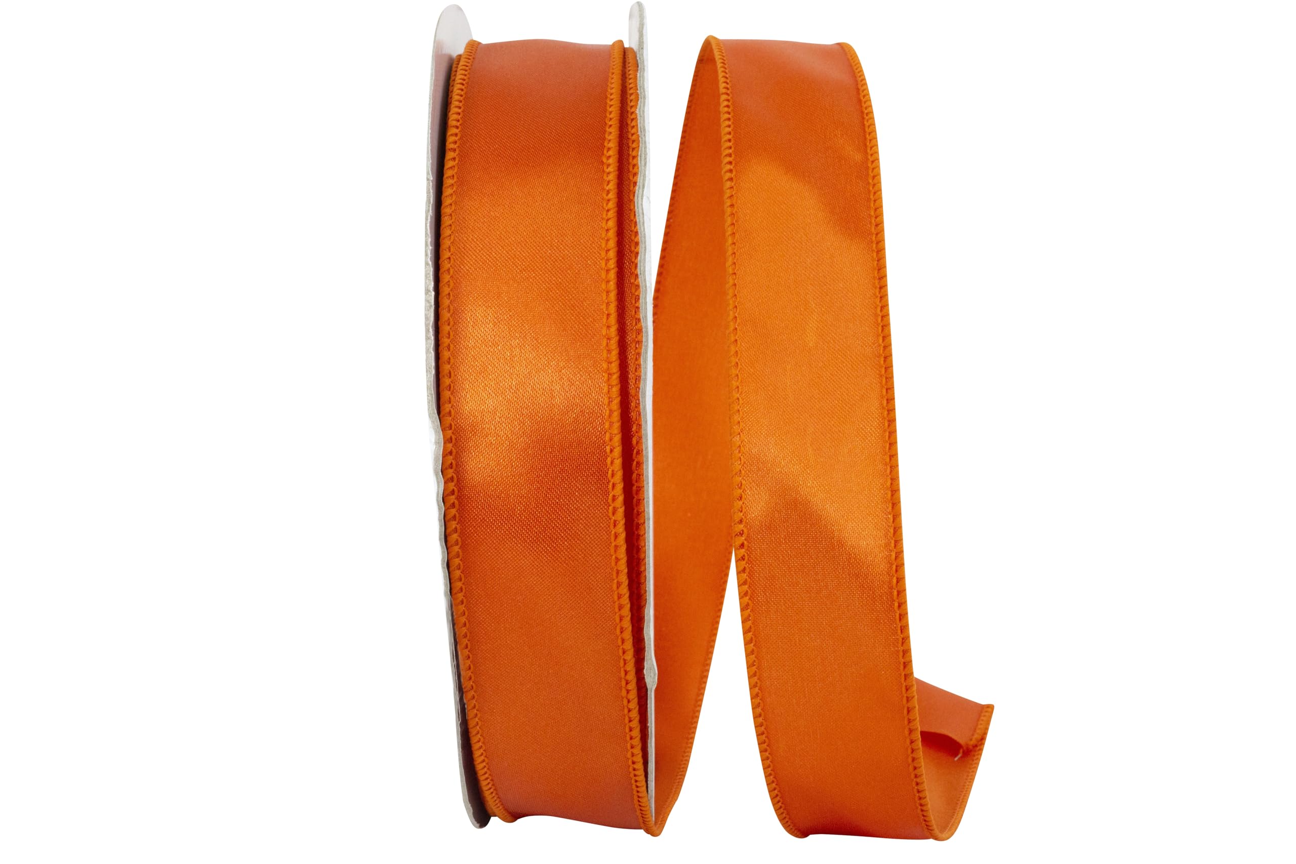 Reliant Ribbon 92575W-058-09K Satin Value Wired Edge Ribbon, 1-1/2 Inch X 50 Yards, Orange
