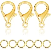 90Pcs Lobster Claw Clasps &amp; Jump Rings for Jewelry Making 18k | Fadeless, necklace, bracelet , necklace