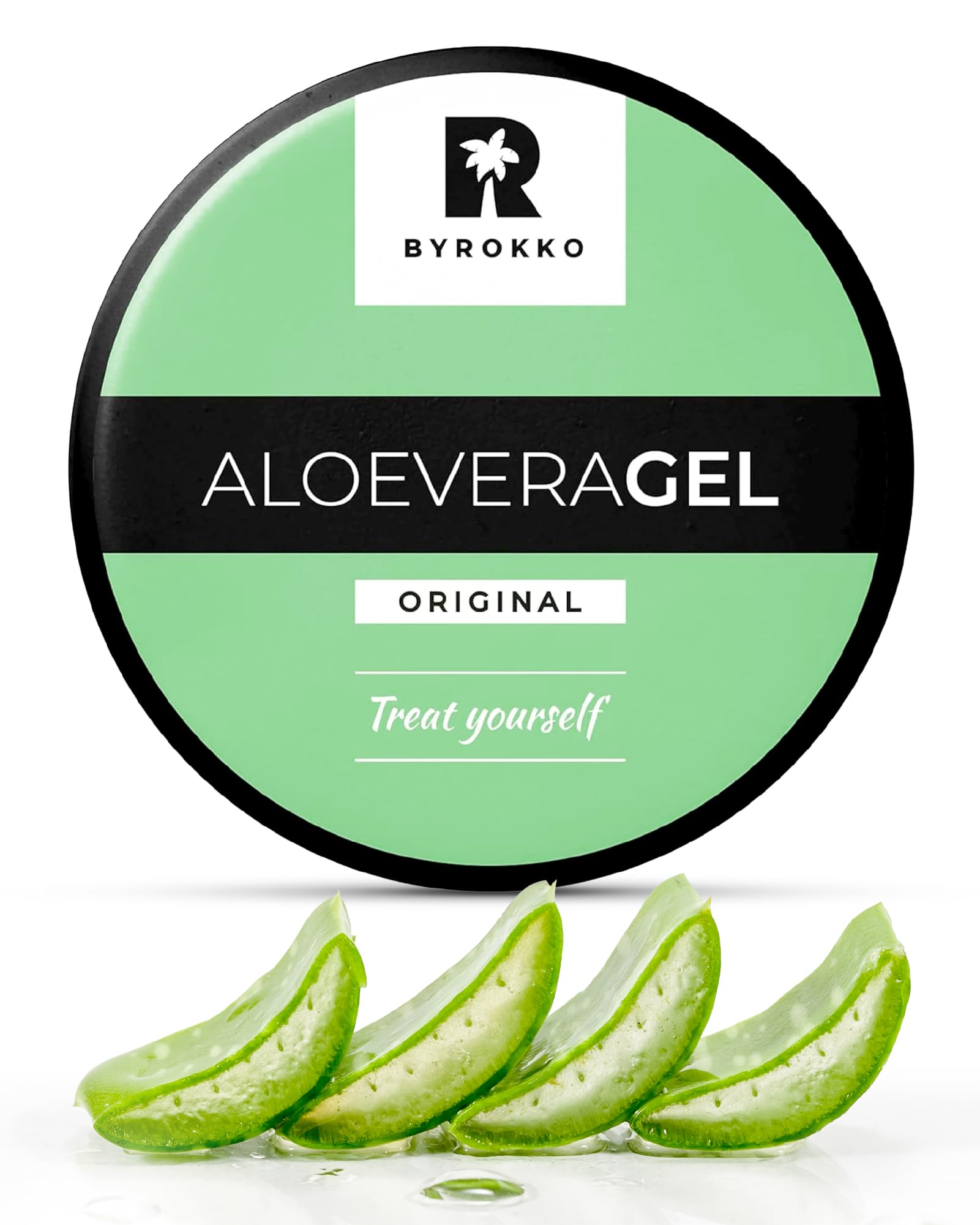 BYROKKO Aloe Vera Gel After Sun, Cooling Gel for Sunburn Relief, Face & Body, Fast Absorbing, Non-Sticky Moisturizer with Panthenol, Vegan & Cruelty-Free, 200 ml