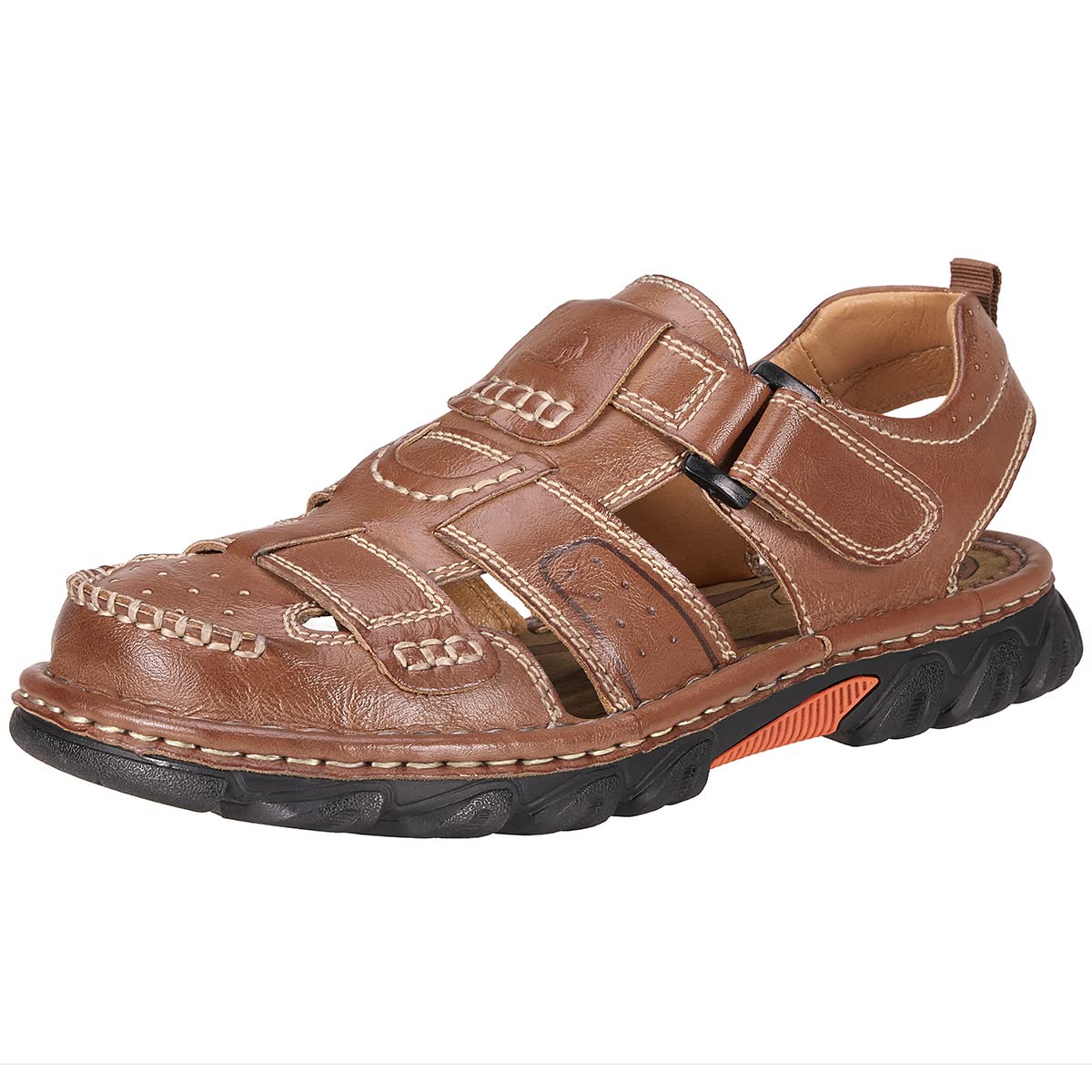 CAMEL CROWN Men's Leather Sandals Closed toe