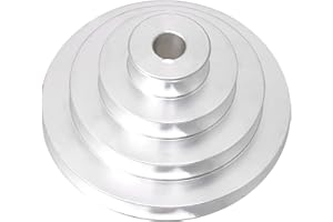 logyues Sliver Aluminum 4 Layer A Type Pagoda Pulley 16mm Keyway 5MM for All Types of Machines