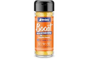 Raw Paws Boost Pet Food Topper Organic Pumpkin Powder, 3-oz - Made in USA - Grain-Free Dog Food Topper - Anti Scoot Pumpkin Powder for Dogs - Vegan Dog Food Gravy - Meal Toppers for Dogs