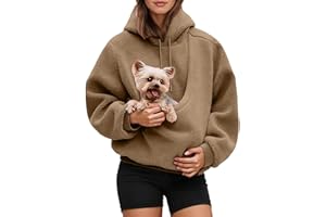 GENERIC Hoodie With Dog Pouch,Sweatshirt With Dog Pouch, Oversized Fleece Pet Hoodie Carrier Large Pocket Puppy Kitten Dogs Holder
