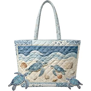 YDTOADDIT Quilted Tote Bag for Women, Shoulder Bag Fits 14 Inch Laptop | Ladies Work Handbags Open Top, Lightweight Tote Bags