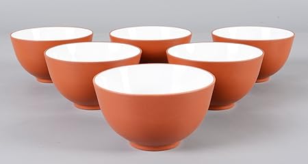 Ton Teacup / Teetassen Set 6-teilig terracotta: Amazon.de: Küche & Haushalt