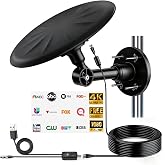 CSUXYD Outdoor TV Antenna 720&deg; Omni-Directional Long Range Reception，Black | Outdoor Antenna for Smart TV Reception Digital HD Signal, for Attic/Camper/RV/Boat