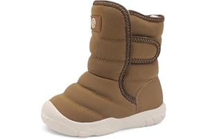 QFH Toddler Boys Girls Winter Warm Shoes Water-Resistant Comfy Non-Slip Snow Boots Cold Weather Insulated Outdoor Walking Shoe