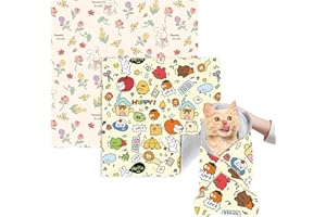 VirgoCCY Cat Grooming Wrap, 2pcs [M+L] Cat Restraint Wrap for Nail Clipping, Ear Cleaning, and Teeth Brushing, Self-Adherent, Anti-Bite, Anti-Scratch, Anti Scratch, Pink+Yellow