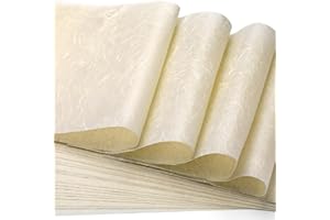 GarfxG Rice Paper for Decoupage Natural A4 Mulberry Paper 20 Sheets for Writing, Painting, Printing, Decorative, Card Making, Art Crafts DIY Gift Wrap -Ivory Color
