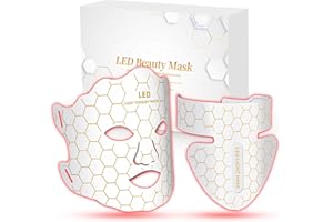 Yahi LED Face Mask Light Therapy, Red Light Therapy for Face, 175 High-Density Light Beads, 7-1 Colors LED Facial Skin Care Mask, White