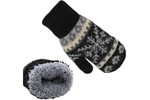 CaySep Winter Gloves Warm Knitted Mittens for Women Men Stretchy Knit Gloves Soft Elastic Mittens for Cold Weather
