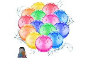 ANBY Reusable Water Balloons 24 Pack Instant Filling Self Sealing for Kids Outdoor, Refillable Magnetic Water Ball for Summer Games Party, Pool Beach Toys Gift for Girls Boys Mother's Day