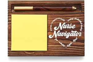 YODOCAMP Nurse Navigator Gift Sticky Note Holder Wooden, Thank You Gifts for Nurse Navigator Nursing National Nurses Week, Appreciation Gifts for Healthcare Patient Care Self-Stick Note Pad Holders TZP36